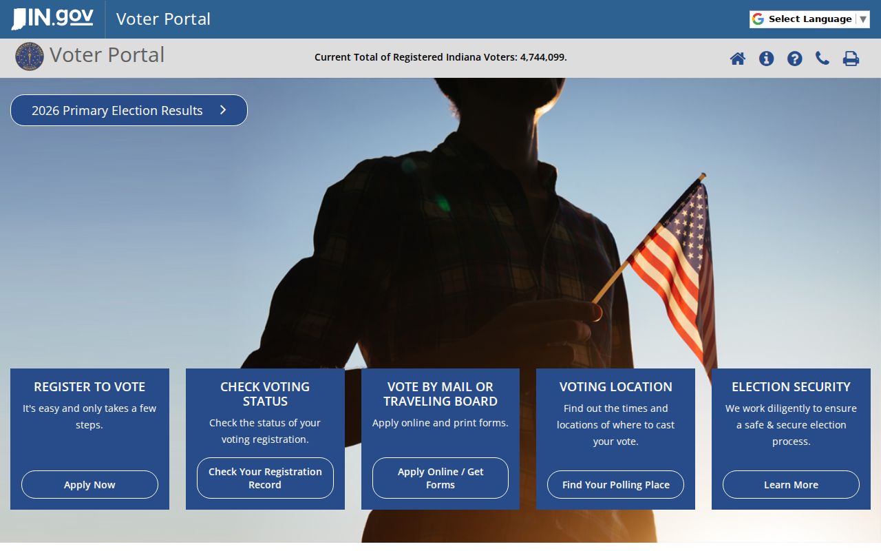 Terre Haute resident lookup on the Indiana voter portal